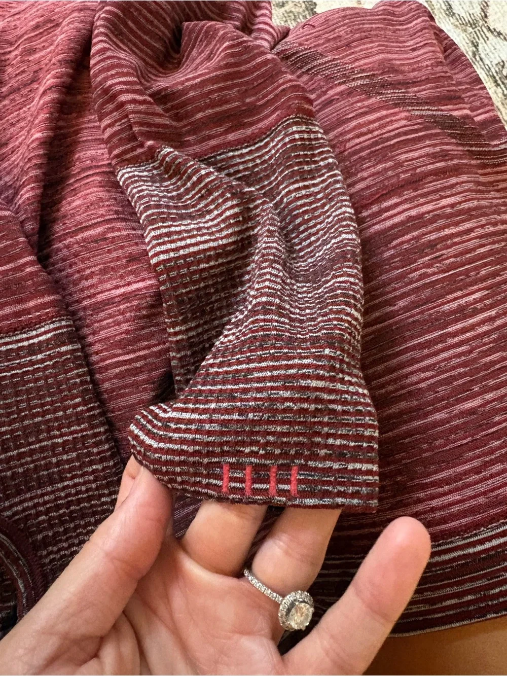 lululemon athletica Ombre Long-Sleeve Crew in Red and Burgundy